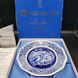 Schumann Imperial Christmas Plate 1982 “Inter Melodie” Pierced Boxed
